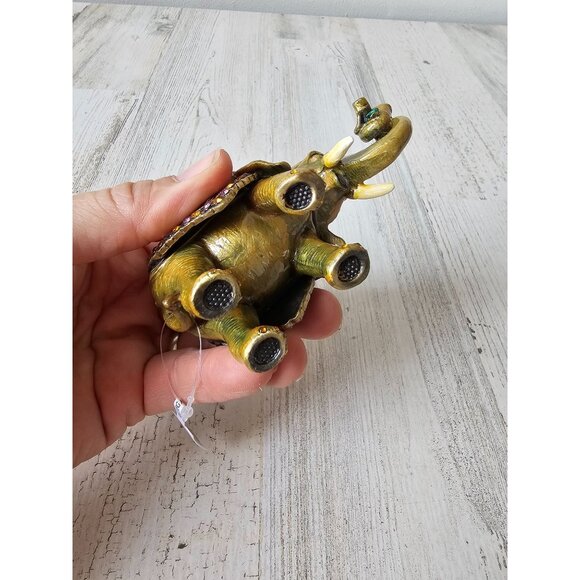 Kalifano jeweled elephant trinket box‎ keepsake jewelry rhinestone new - Picture 10 of 10